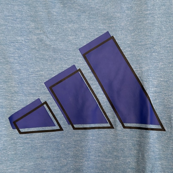 Adidas men blue heather Aeroready graphic tshirt for running, hiking or work out - Picture 3 of 9